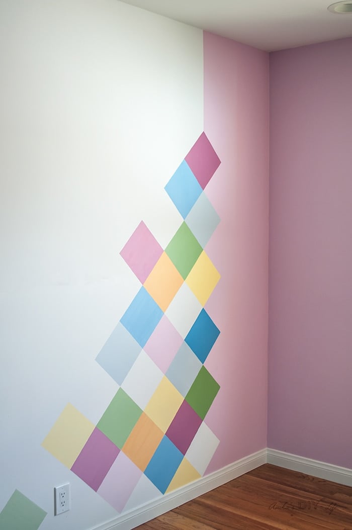 colorful girls accent wall idea