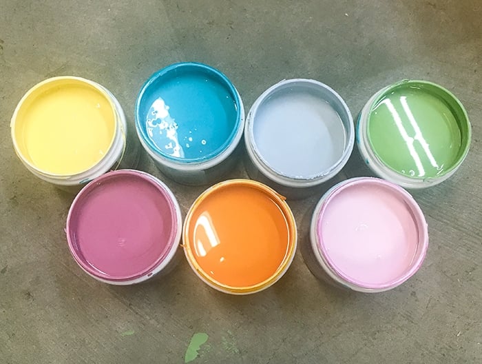Creating a colorful kids room accent wall