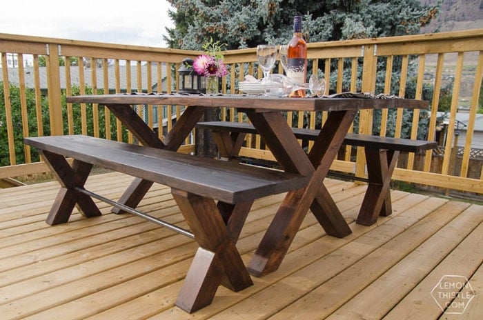 X-leg patio table plans DIY