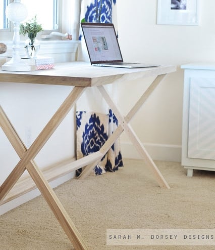 DIY Campaign style desk with X-legs