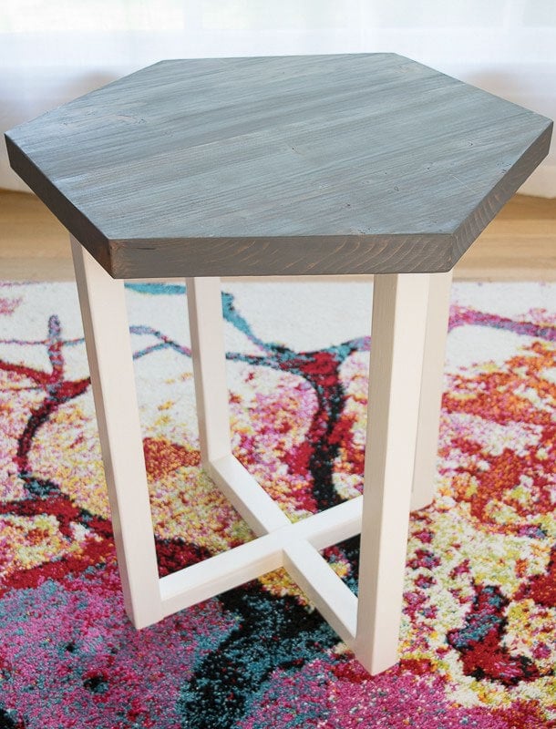 DIY Hexagon table with X-base