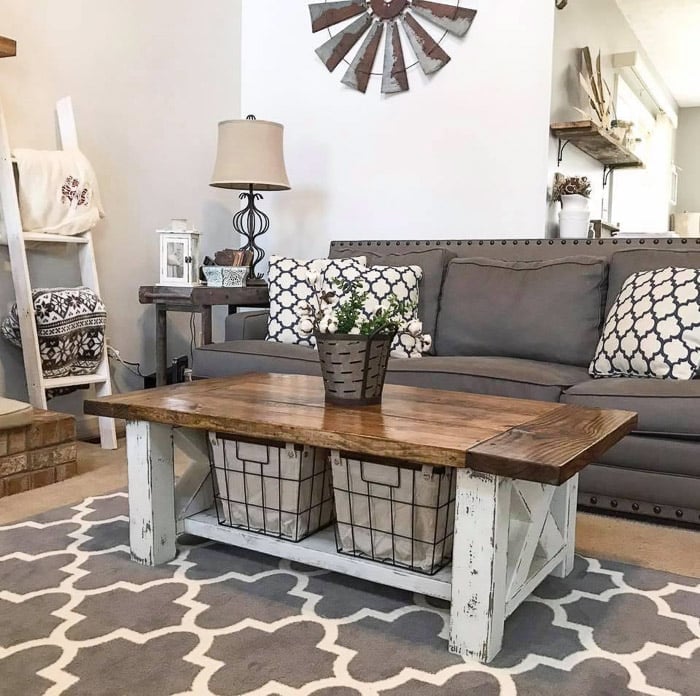 Chunky coffee table with X-leg | easy woodworking idea