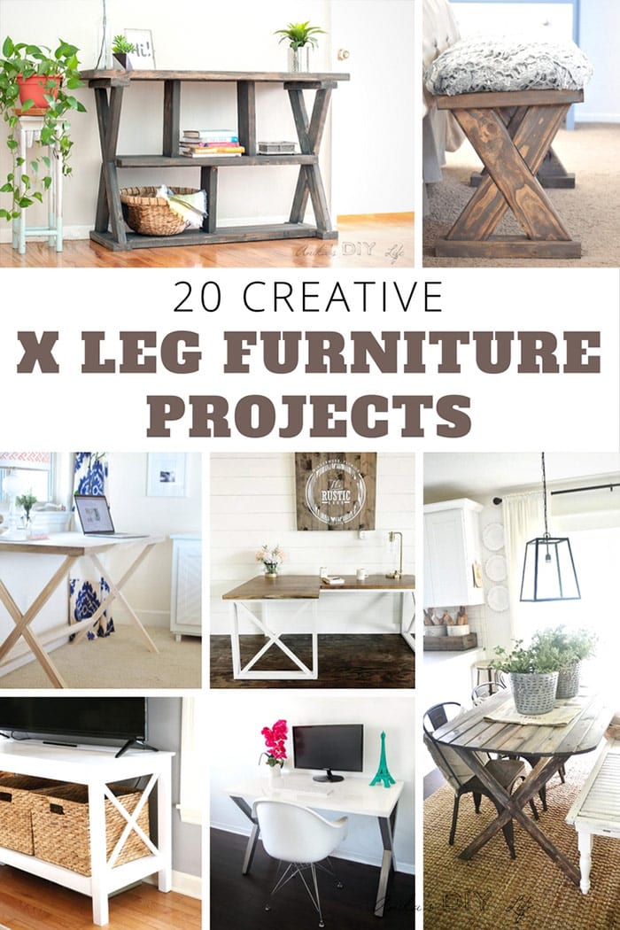 WOW!! These are amazing projects! | X-leg furniture |X-table X-leg desk | woodworking plans #woodworking #DIYfurniture #DIYdesk #diybench