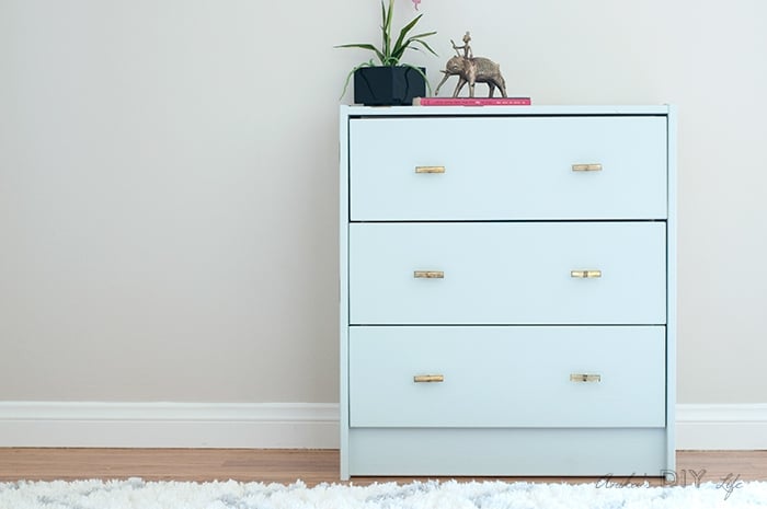 This Ikea Rast makeover is the easiest and quickest one you will find. Paint it and add a touch of glamor in a few easy steps!