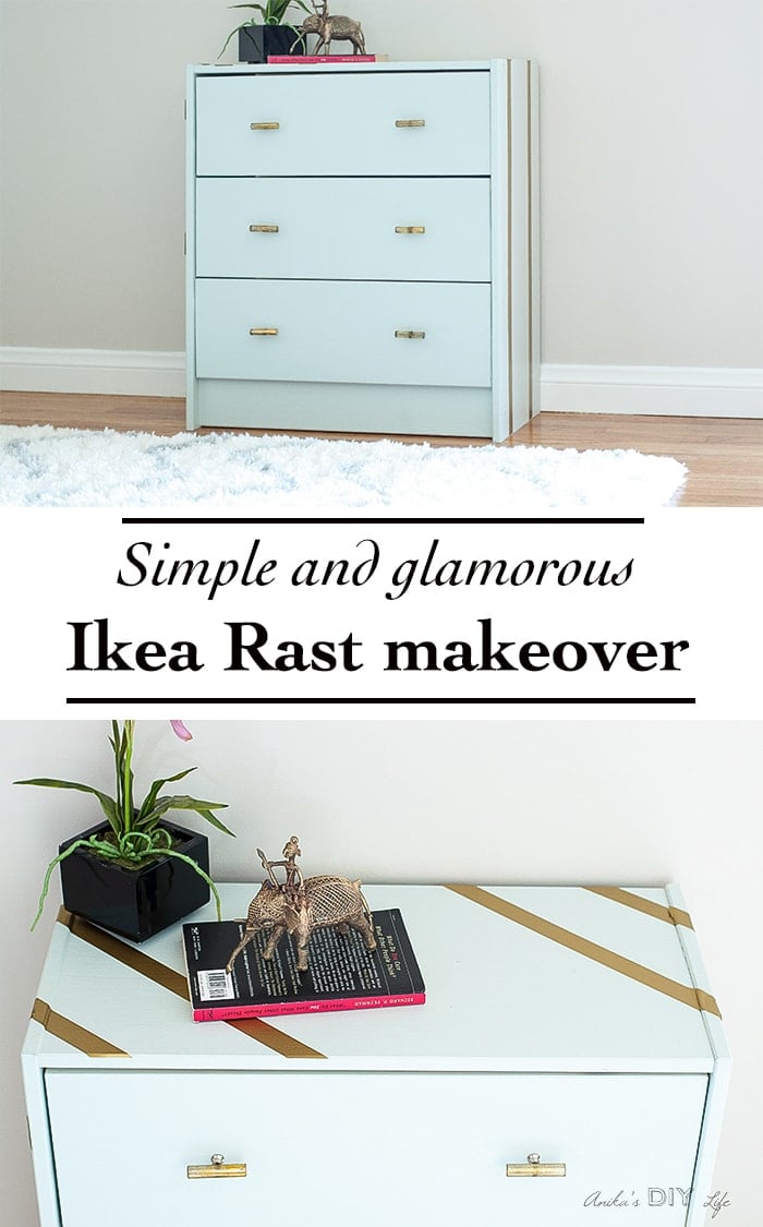 Ikea Rast makeover with simple and easy tools! Love the elegant and glamorous look!