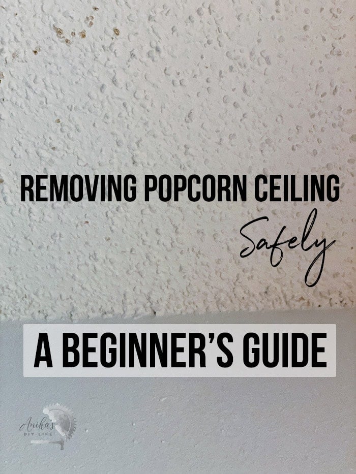 Popcorn ceiling close up with text overlay