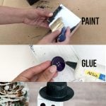 Collage of How to make a DIY snowman