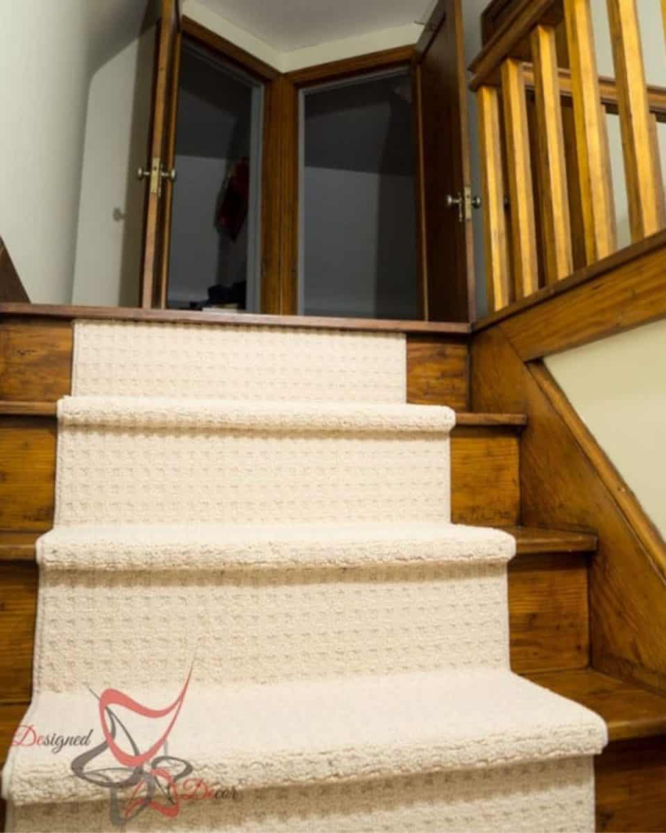 Staircase runner made from carpet