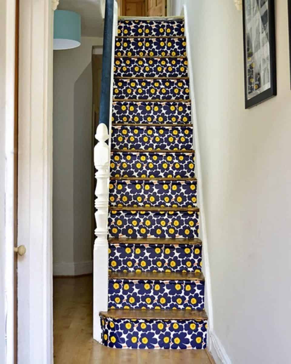 Marimekko Wallpapered Stair risers