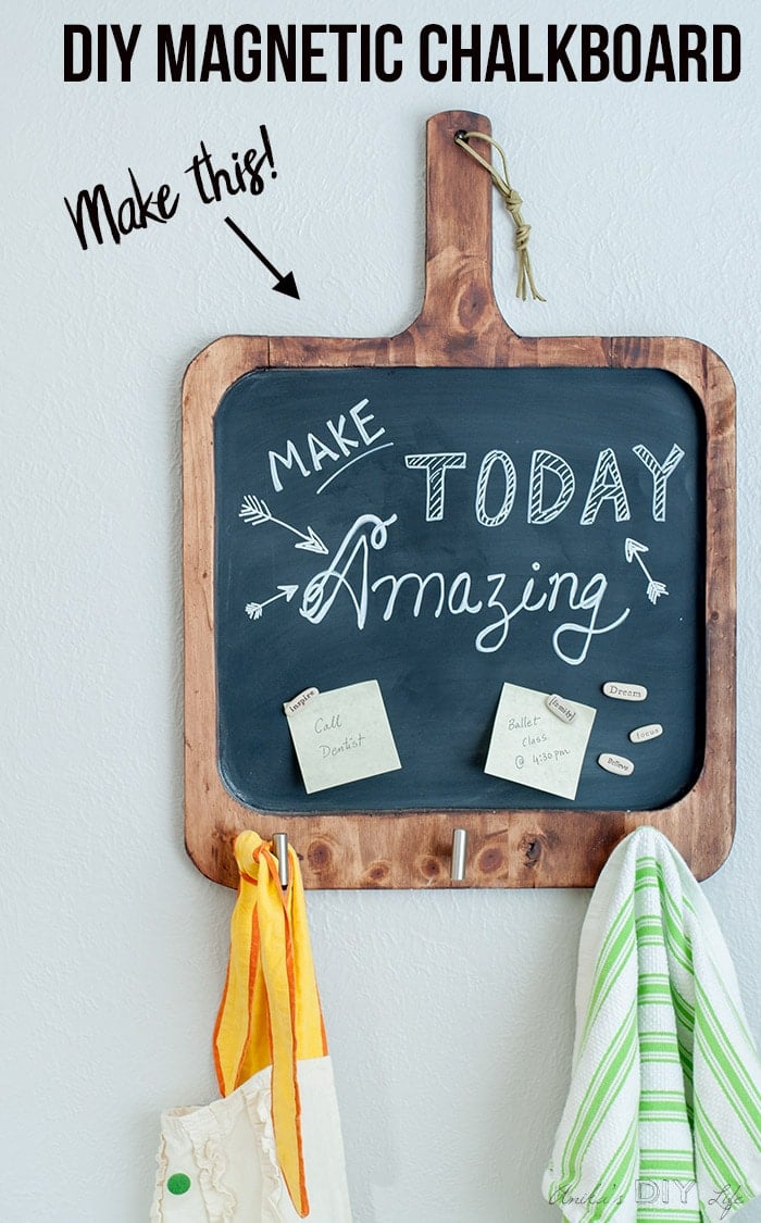 Easy DIY magnetic chalkboard that is perfect for the kitchen