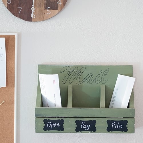 This easy DIY wall mail organizer is the perfect beginner woodworking project. Make it with simple hand tools. No power tools needed. Step by step instructions and printable plans along with video tutorial.