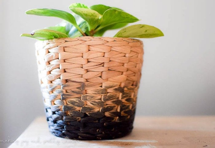 Ikea basket planter painted ombre
