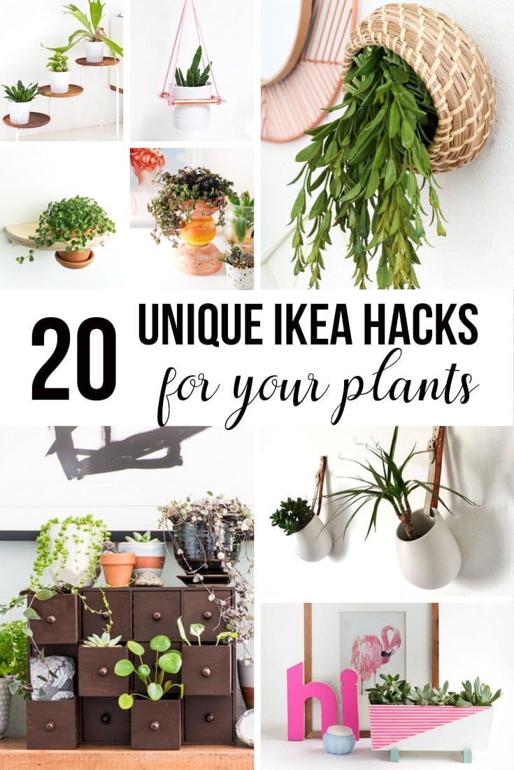 collage of Ikea Planter hacks with text.