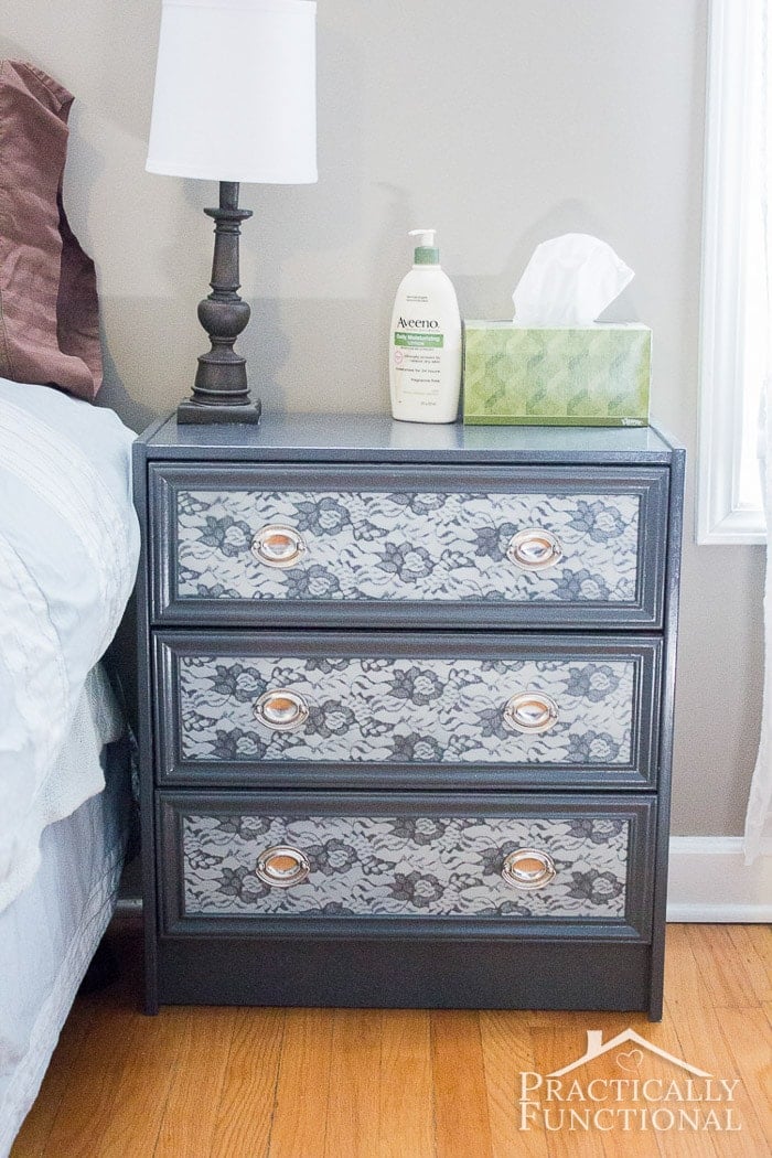 Ikea Rast hack using lace