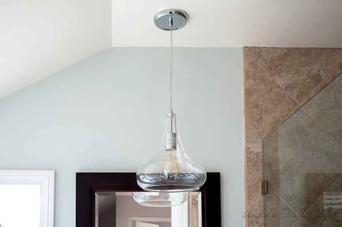 Canned light replaced with glass pendant light