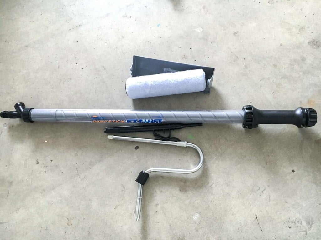 Homeright paint stick parts on the floor