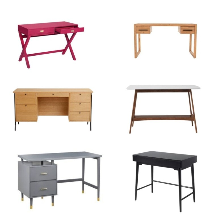 These 20 affordable and stylish desks will perfectly into any decor. These options for affordable desks are all under $300 and look perfect in any decor style! Perfect for creating a home office on a budget. Which one will you choose?