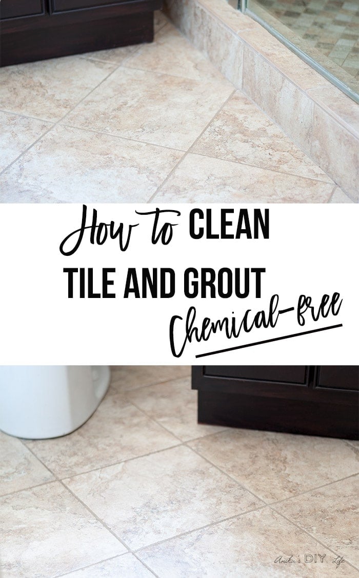 How to steam clean tile and grout collage with text