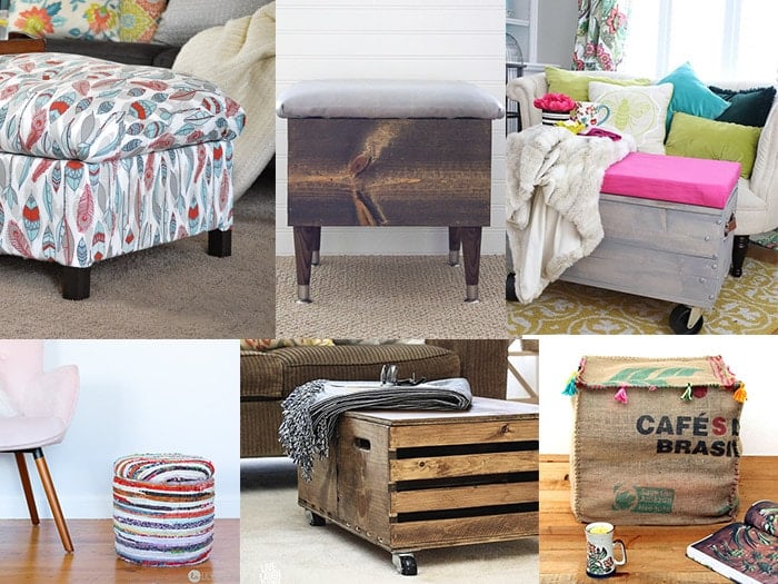 Amazing DIY Storage ottoman Ideas to create the most functional piece in your living rooom