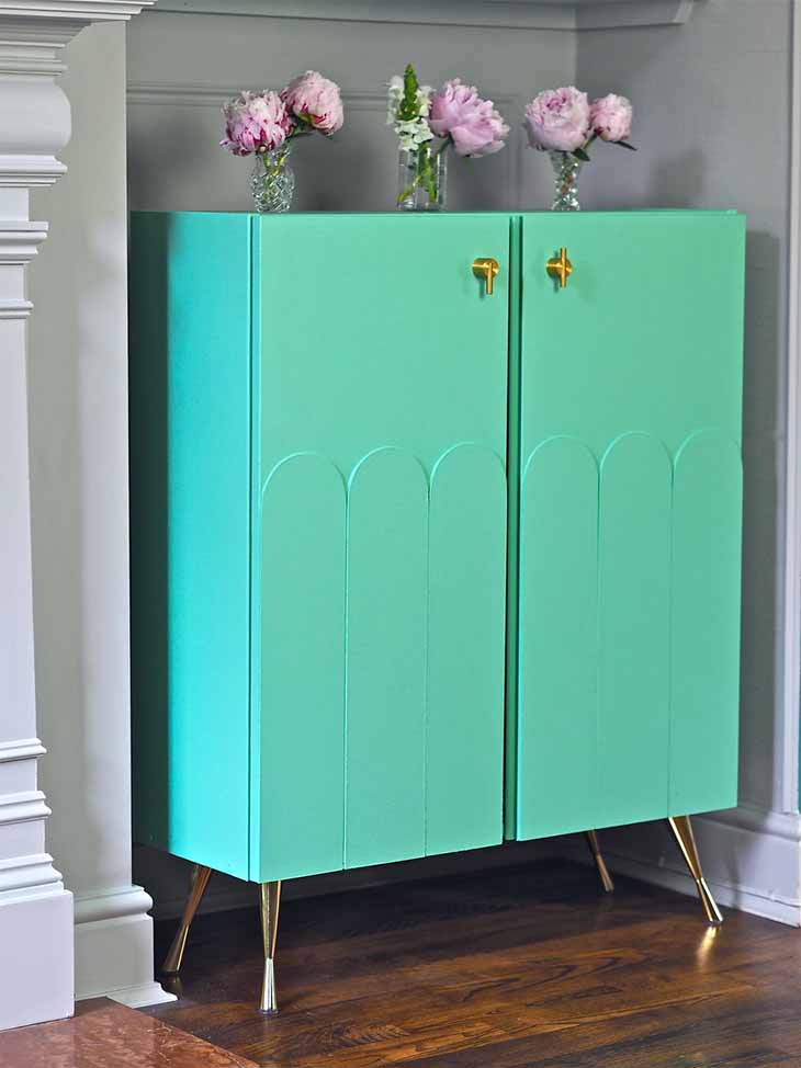 Ikea Ivar cabinet painted bright green