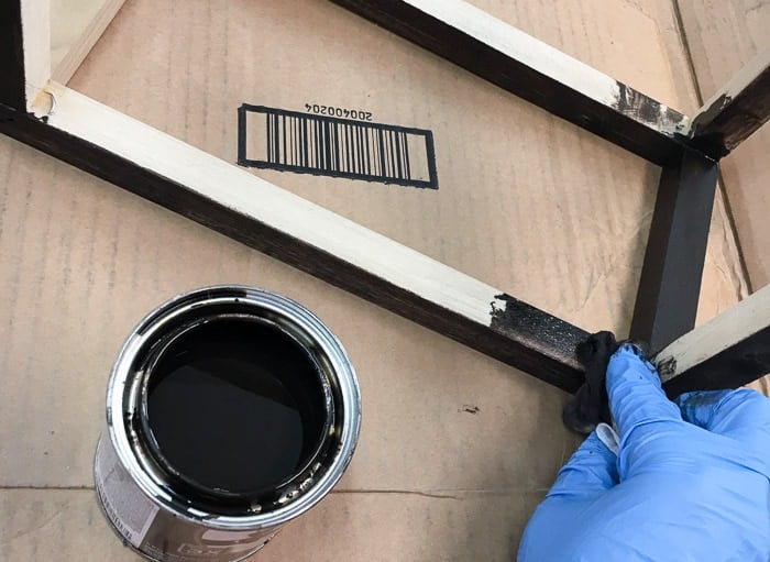 Staining a DIY wood sconce 