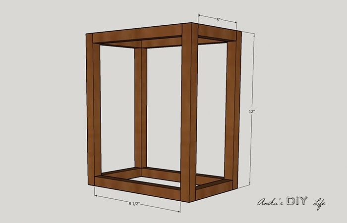 Schematic of DIY wood and metal wall sconce