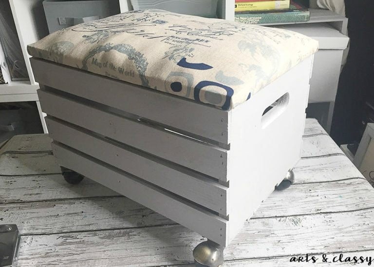 How to create a wooden Crate rolling storage ottoman