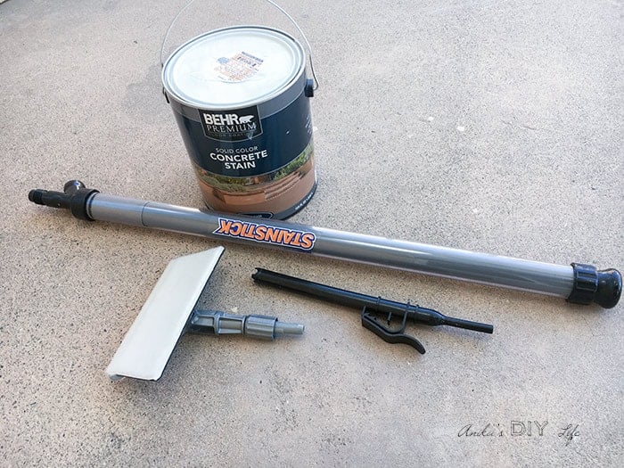 HomeRight StainStick and concrete stain to stain the concrete patio floors