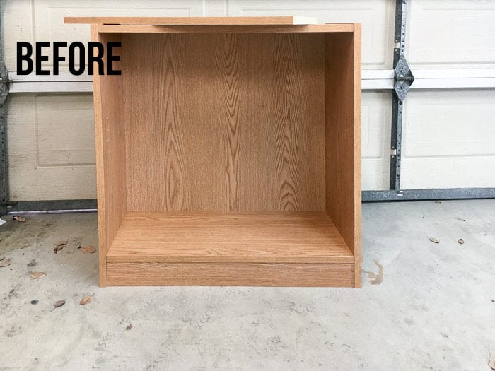Old laminate bookshelf makeover - before picture