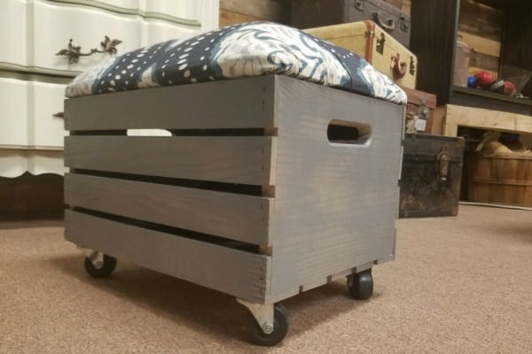 DIY crate ottoman