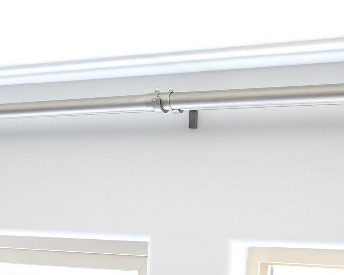 DIY curtain rod from electrical conduit and a set screw coupling