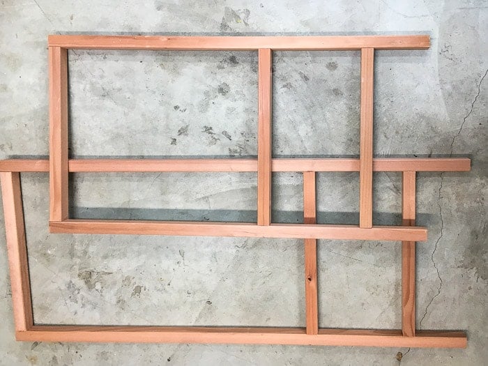 Building the frames for the DIY towel rack