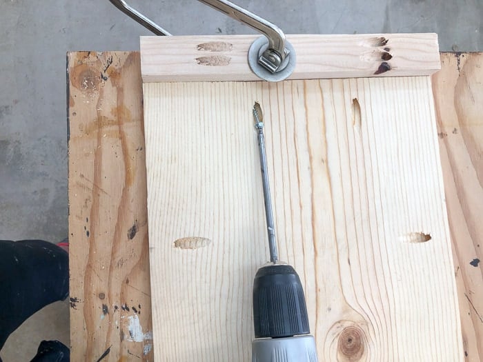 attaching the boards to build your own sofa table or C table