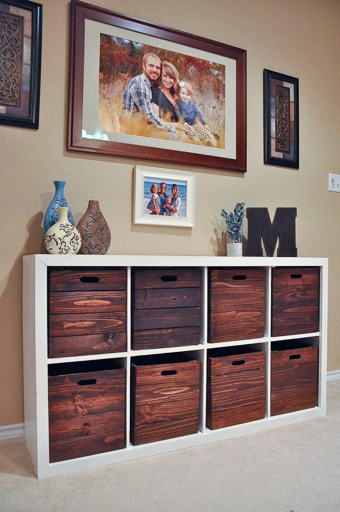 DIY crates to store toys.
