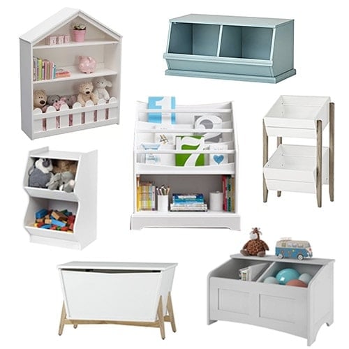 Toy storage solutions to contain the chaos of toys in your life! These stylish toy organization and storage solutions will help hide that mess and also make it look good! They are the perfect addition to a playroom or even a living room!