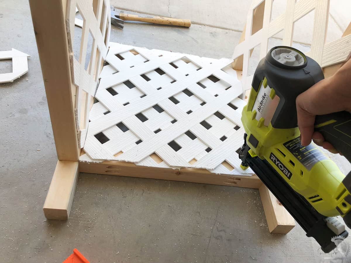 Adding the next layer of lattice to the planter