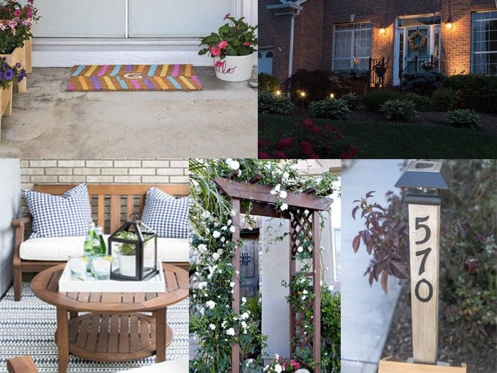 Collage of projects and ideas to improve curb appeal