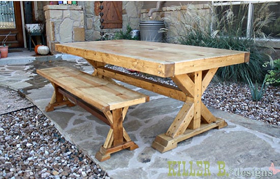 Chunky C-leg dining table
