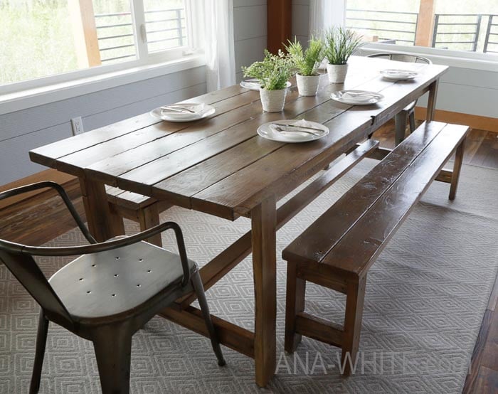 Simple diy farmhouse dining table