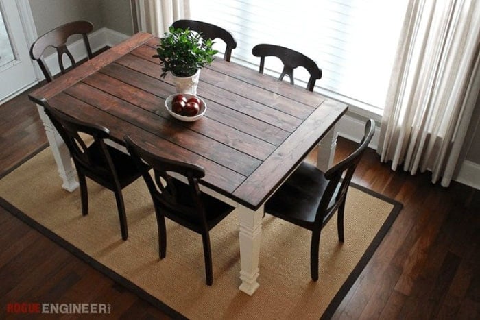 Simple Farmhouse dining table in dining room