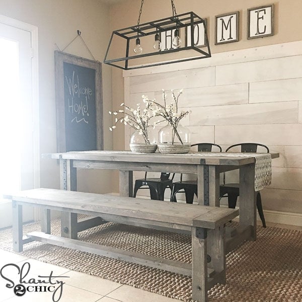 DIY industrial farmhouse table