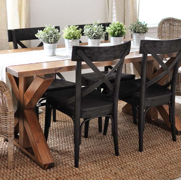 X-brace farmhouse dining table