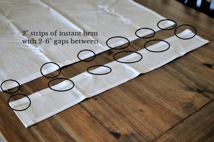 Where to attach rod pocket for the no-sew curtain rods
