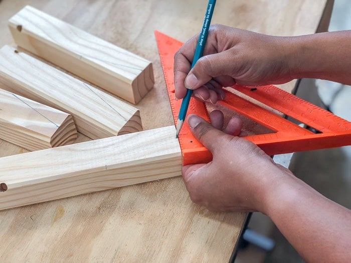 measuring feet of Ikea Tarva nightstand for hack