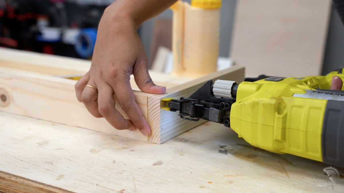 Attaching drawers using finish nailer