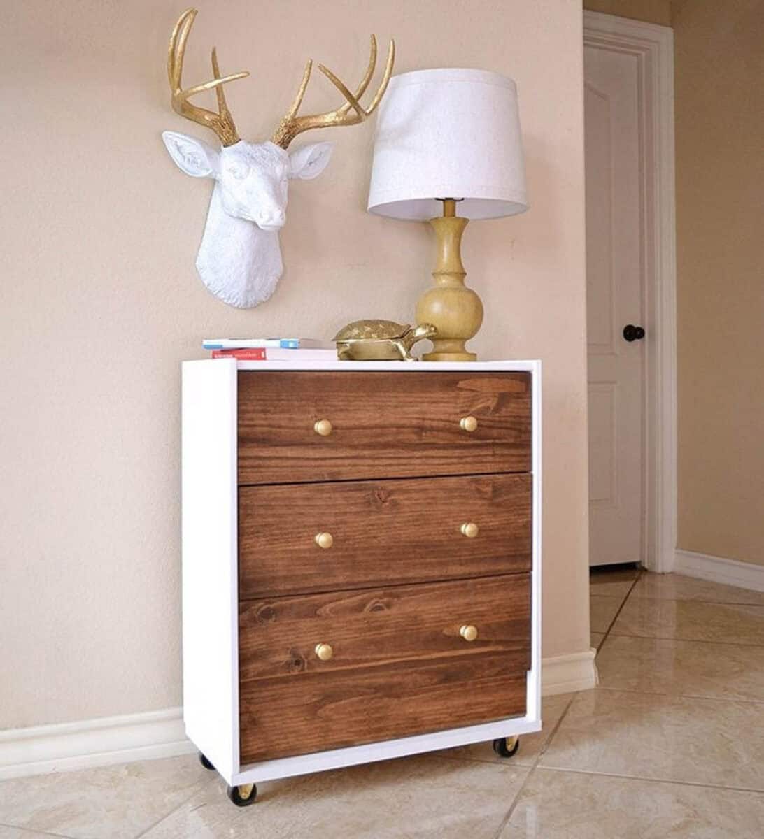 mid century makeover of an Ikea Rast