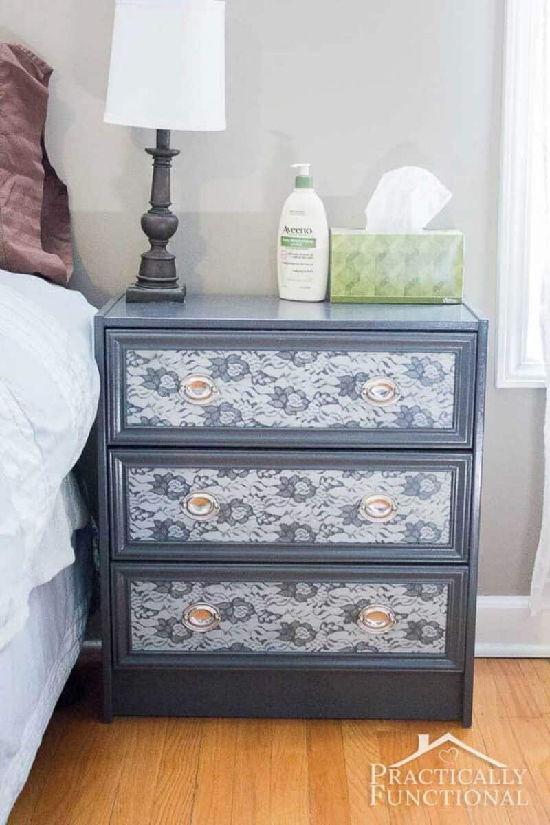 Paint and wallpaper makeover of an Ikea Rast