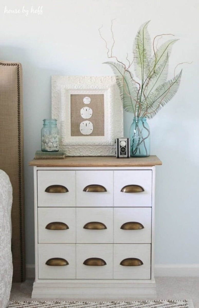 Ikea rast painted white with cup pulls