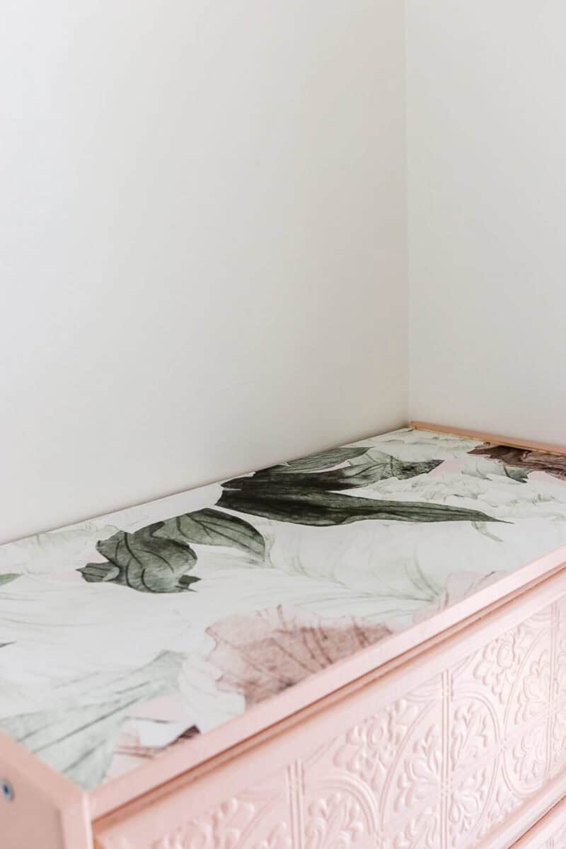 Ikea Rast makeover with paint and wallpaper