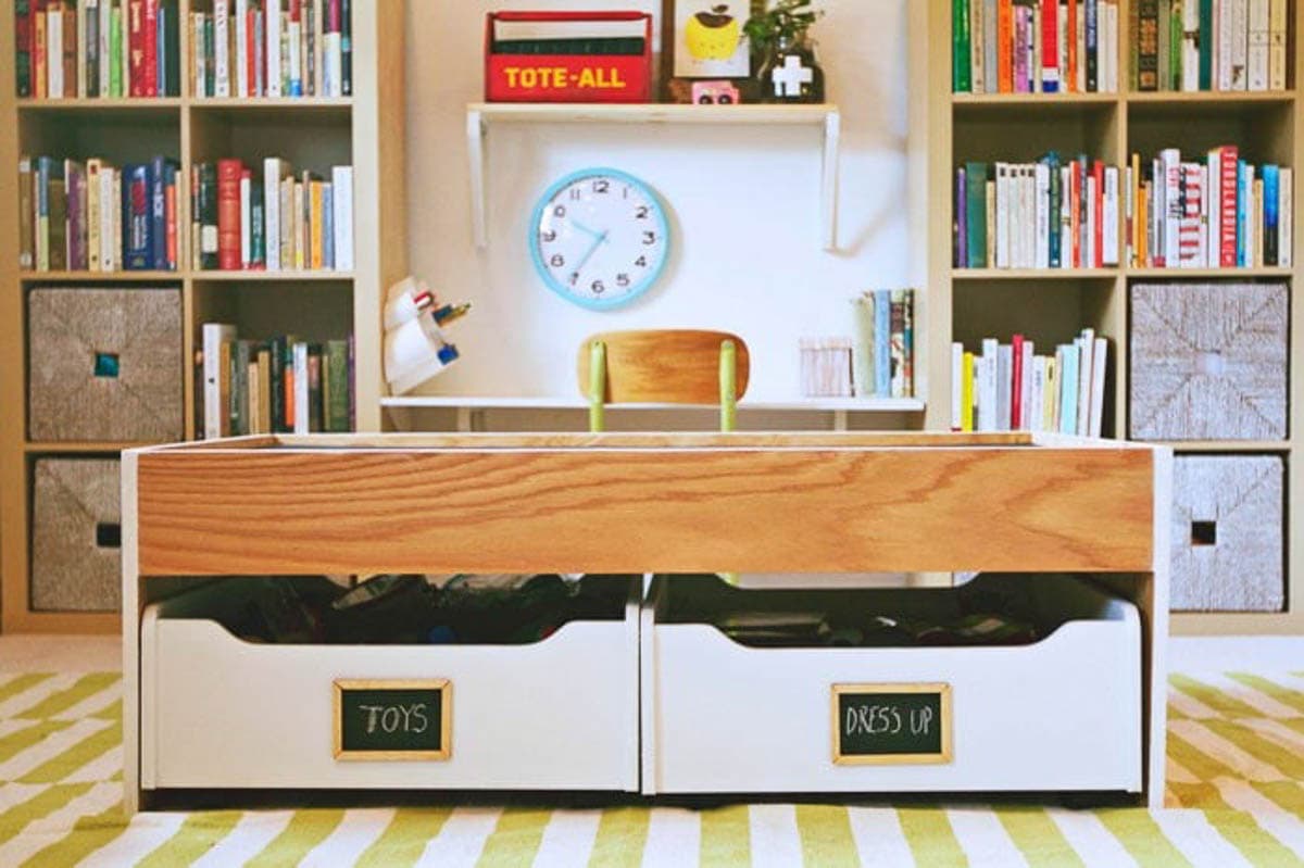 Kids activity table with storage underneath